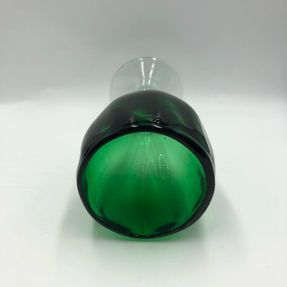 Vintage Handblown Green Collectible Glass Drinkware Stemware Set of 4 Glasses - Picture 7 of 11